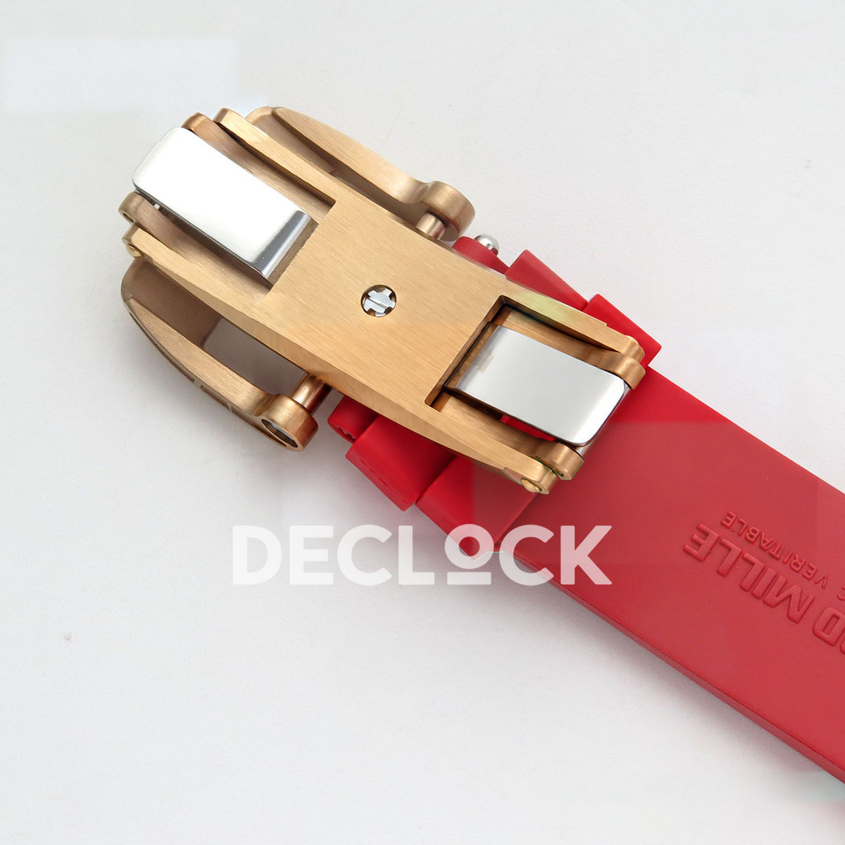 Richard Mille RM07-01 Grooved Gem Bezel Gold Tone Red Dial Red Rubber ZF CRMA2 replica - clasp underside