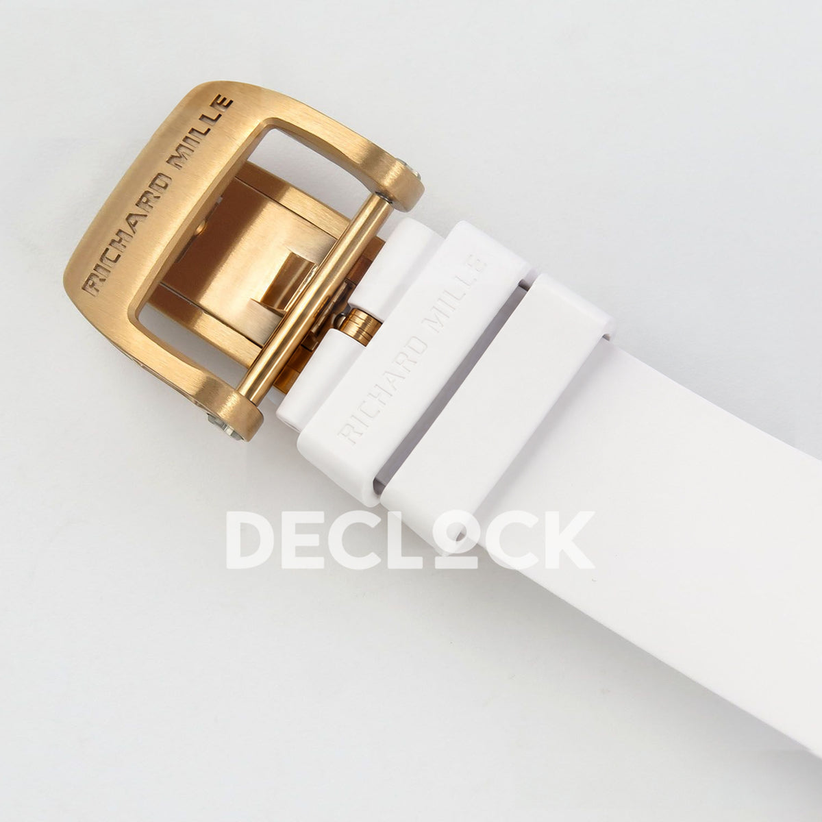 Richard Mille RM07-01 Grooved Gem Bezel Gold Tone Red Dial White Rubber ZF CRMA2 replica - deployant clasp