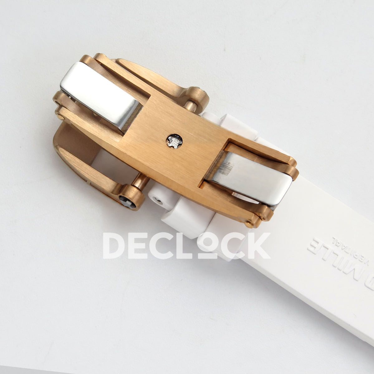 Richard Mille RM07-01 Grooved Gem Bezel Gold Tone Red Dial White Rubber ZF CRMA2 replica - clasp underside