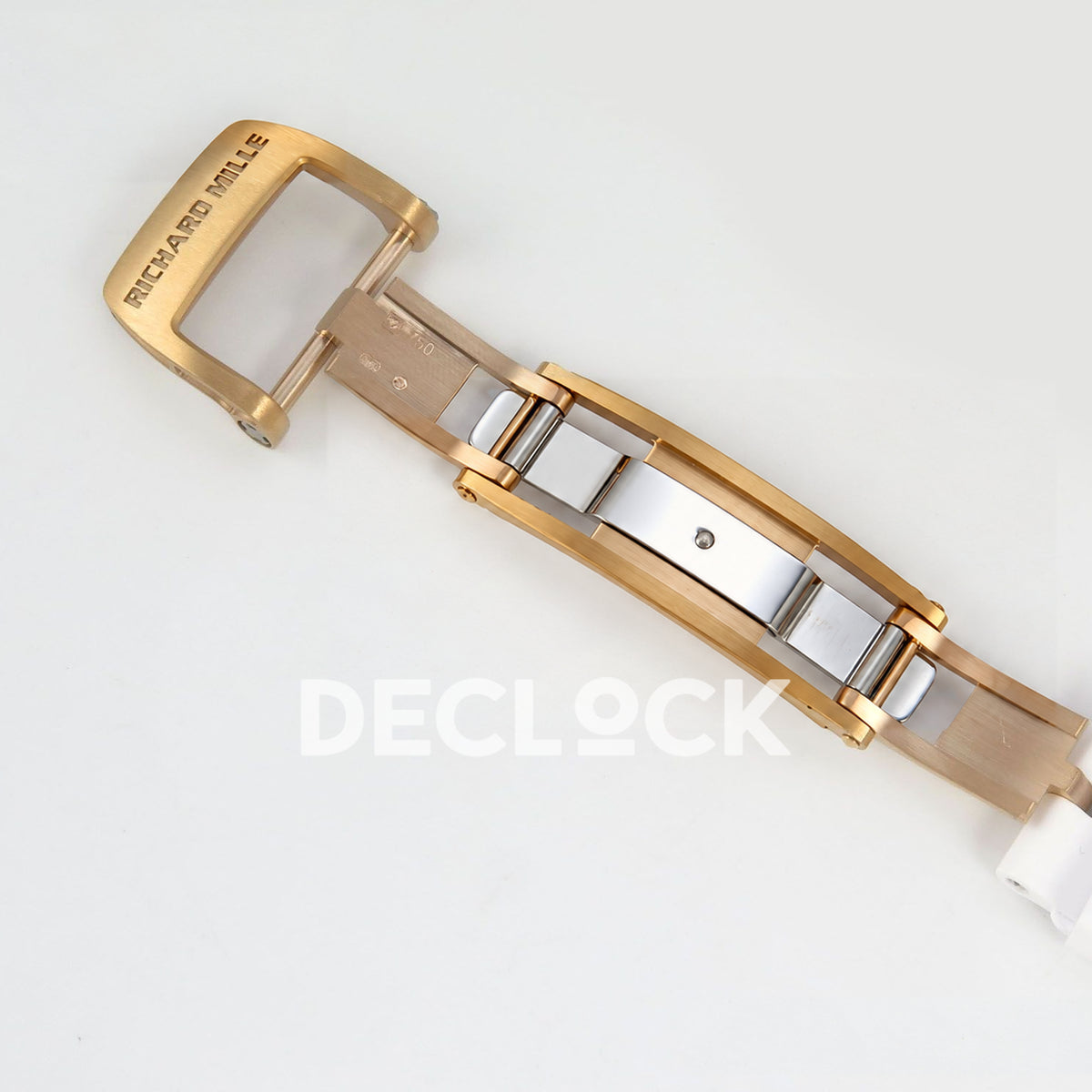 Richard Mille RM07-01 Grooved Gem Bezel Gold Tone Red Dial White Rubber ZF CRMA2 replica - open clasp reverse