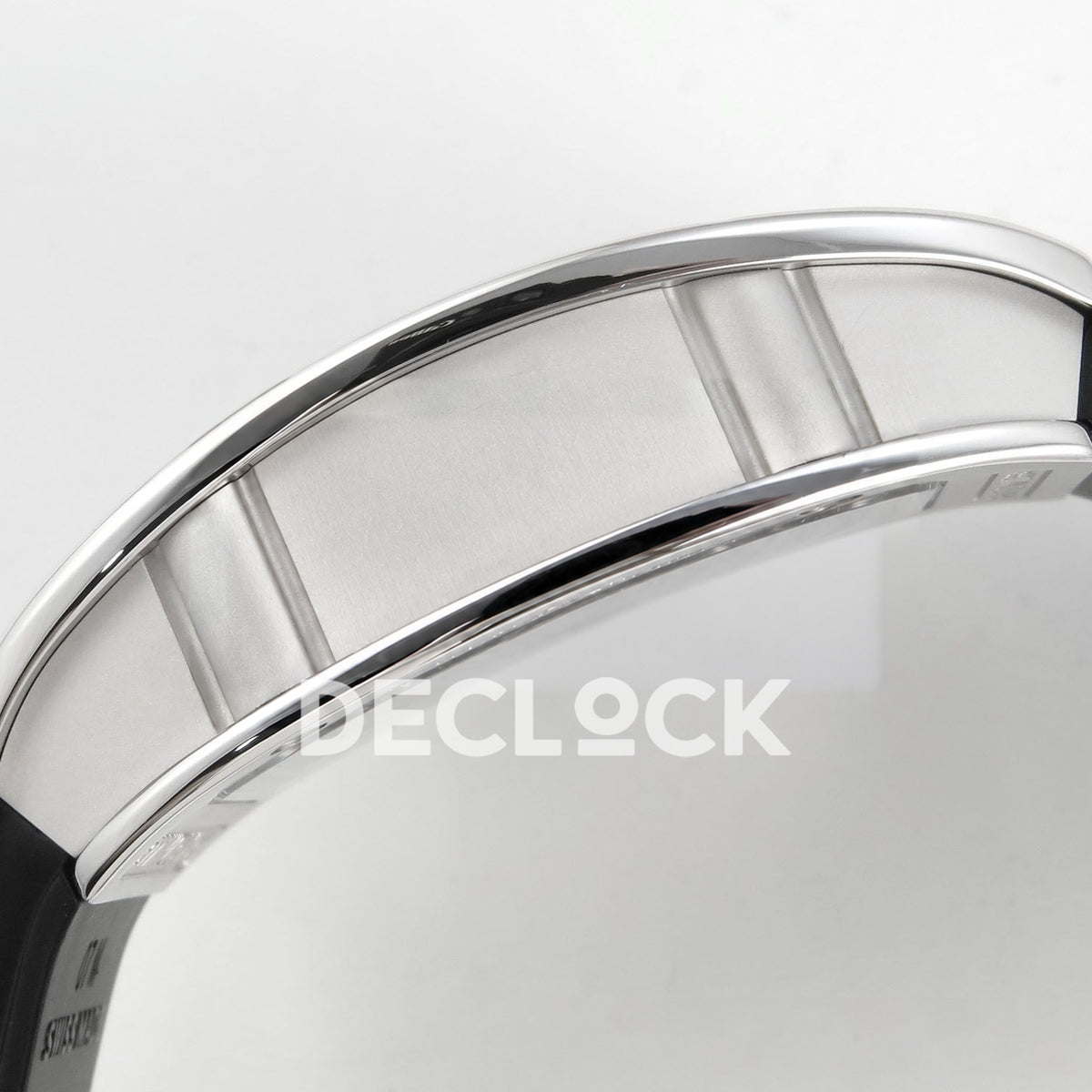 Richard Mille RM07-01 Grooved Gem Bezel Steel Black Dial Black Rubber ZF CRMA2 replica - case side