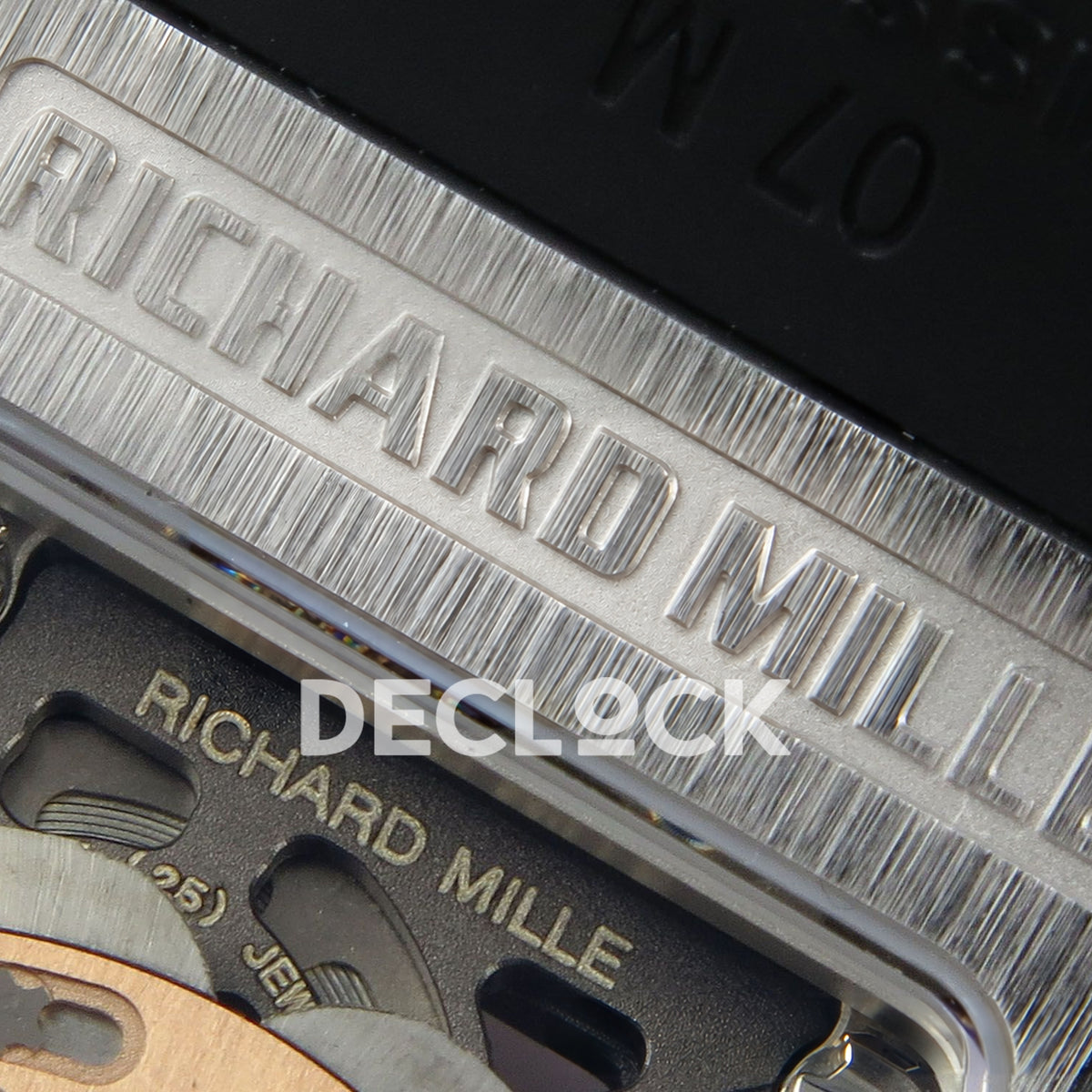 Richard Mille RM07-01 Grooved Gem Bezel Steel Black Dial Black Rubber ZF CRMA2 replica - caseback brand engraving