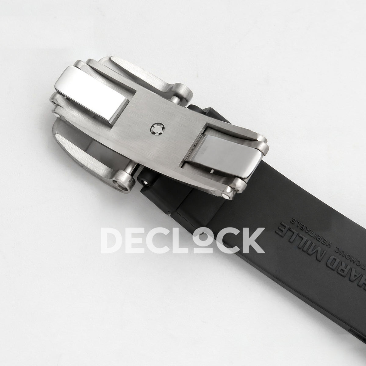 Richard Mille RM07-01 Grooved Gem Bezel Steel Black Dial Black Rubber ZF CRMA2 replica - clasp underside