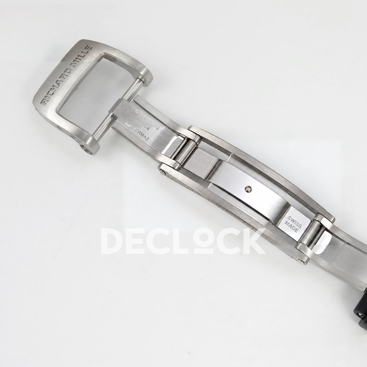 Richard Mille RM07-01 Grooved Gem Bezel Steel Black Dial Black Rubber ZF CRMA2 replica - open clasp reverse