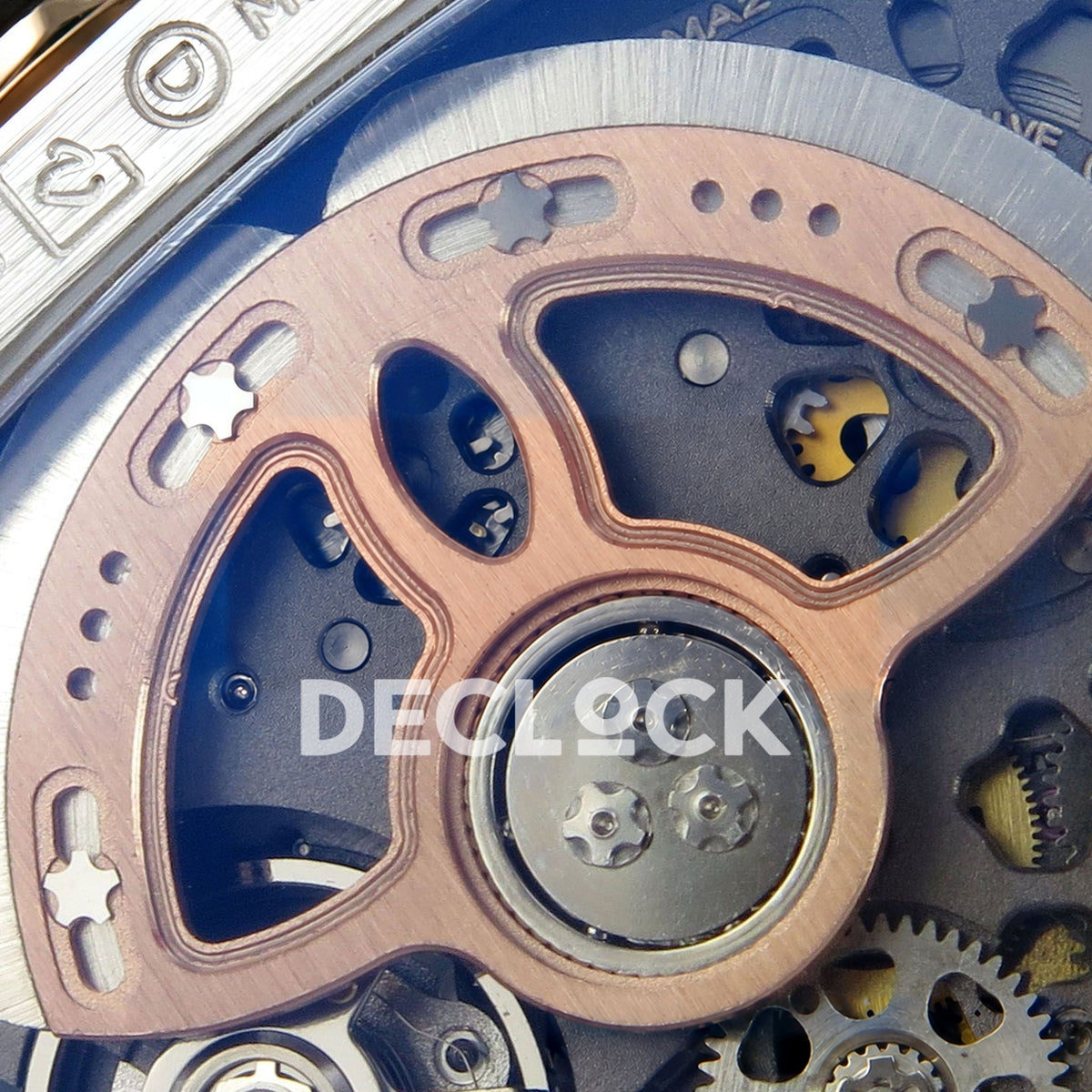 Richard Mille RM07-01 Grooved Gem Bezel Steel Red Dial Red Rubber ZF CRMA2 replica - movement rotor detail