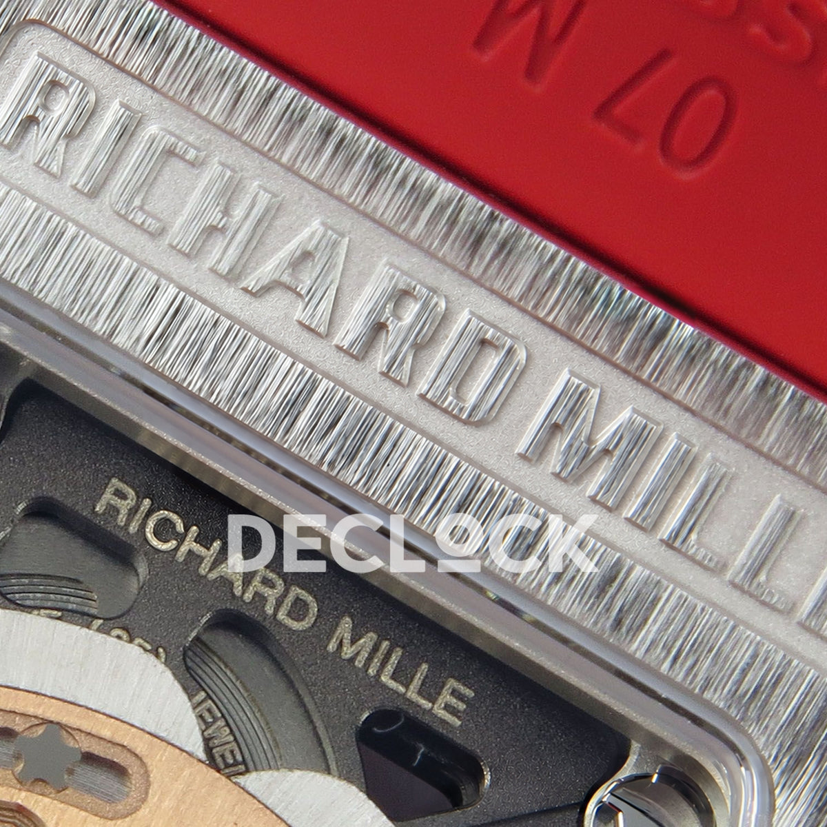 Richard Mille RM07-01 Grooved Gem Bezel Steel Red Dial Red Rubber ZF CRMA2 replica - caseback brand engraving