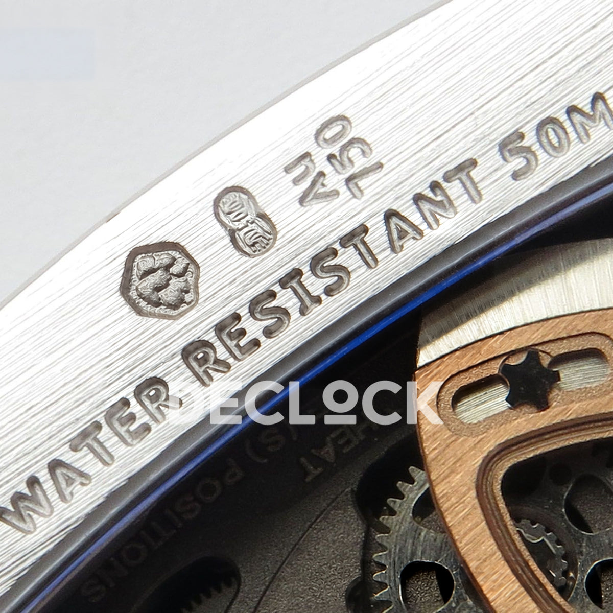 Richard Mille RM07-01 Grooved Gem Bezel Steel Red Dial Red Rubber ZF CRMA2 replica - caseback hallmarks