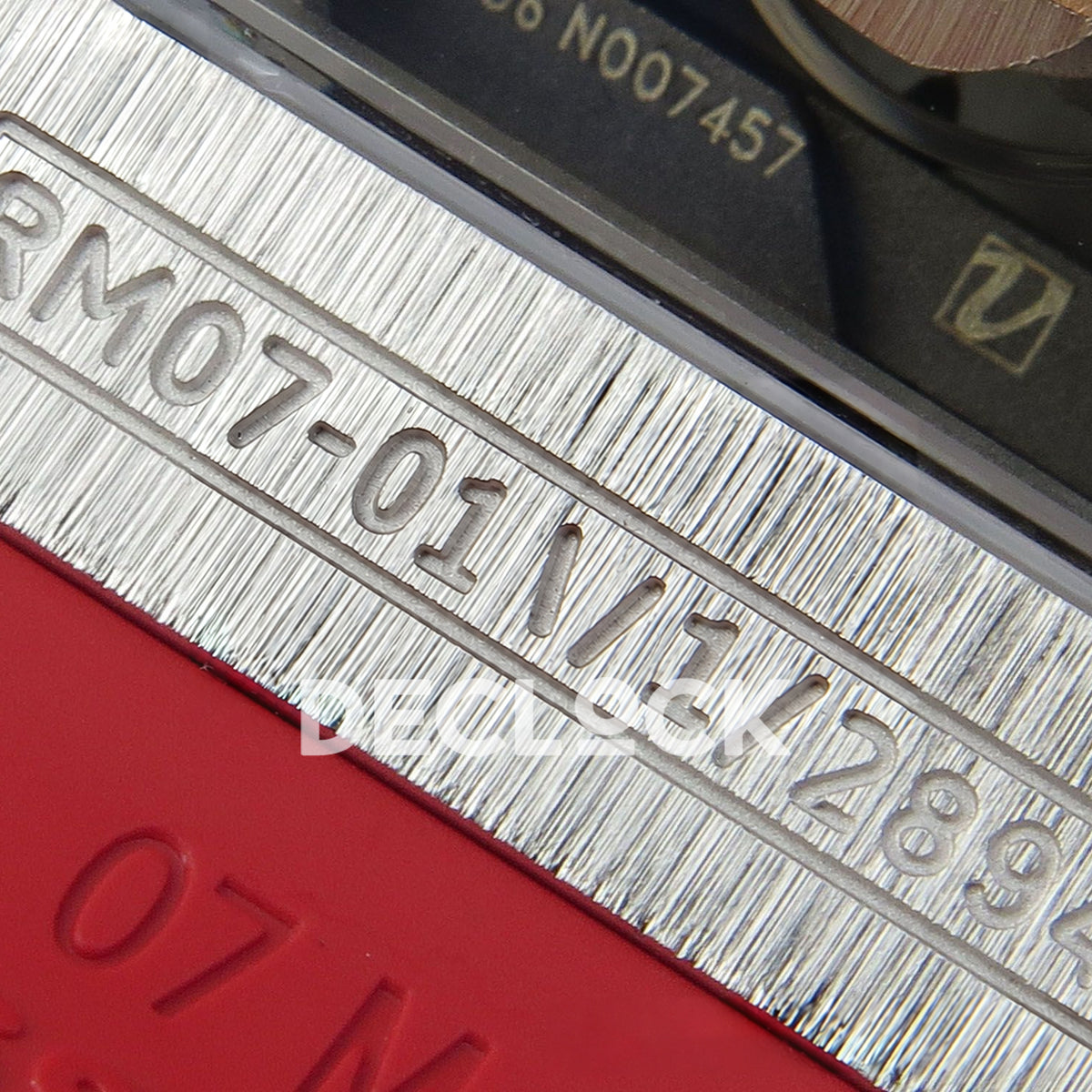 Richard Mille RM07-01 Grooved Gem Bezel Steel Red Dial Red Rubber ZF CRMA2 replica - reference serial engraving