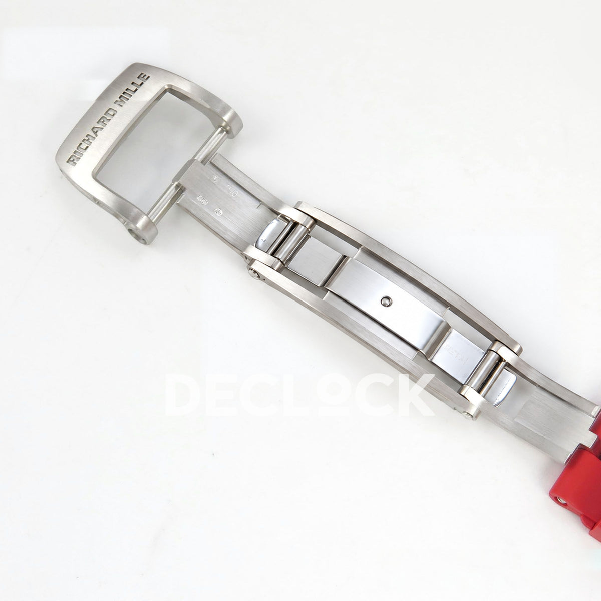 Richard Mille RM07-01 Grooved Gem Bezel Steel Red Dial Red Rubber ZF CRMA2 replica - open clasp reverse