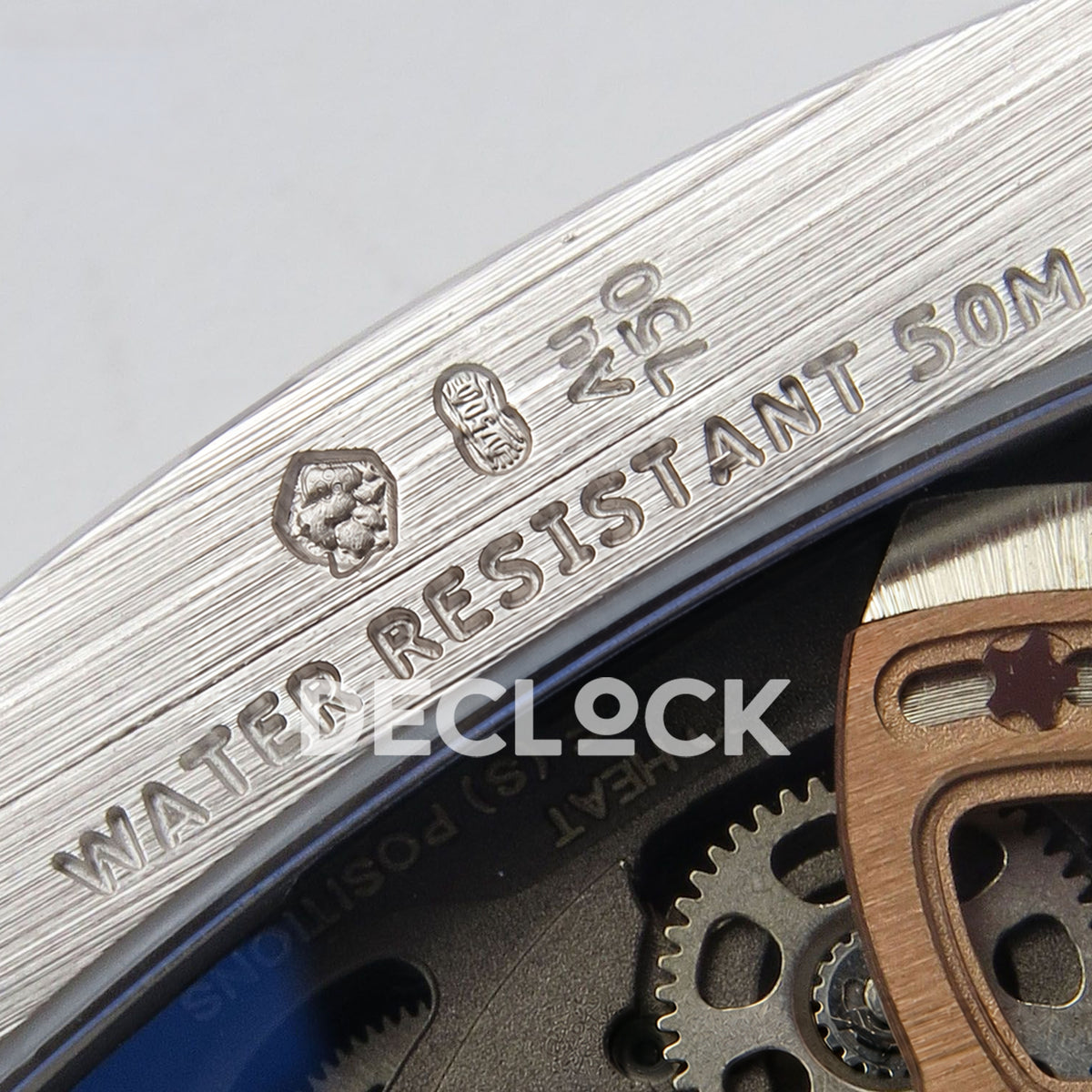 Richard Mille RM07-01 Grooved Gem Bezel Steel Red Dial White Rubber ZF CRMA2 replica - caseback hallmarks