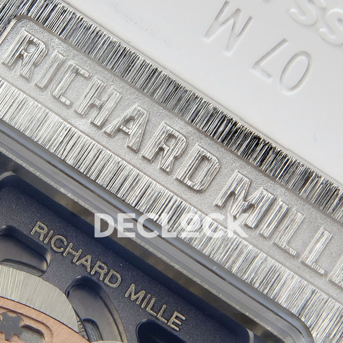 Richard Mille RM07-01 Grooved Gem Bezel Steel Red Dial White Rubber ZF CRMA2 replica - caseback brand engraving