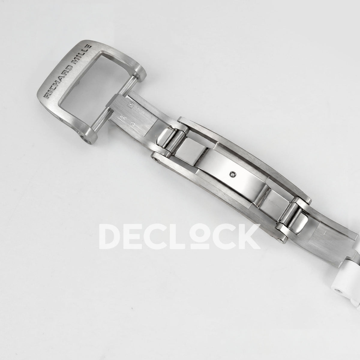 Richard Mille RM07-01 Grooved Gem Bezel Steel Red Dial White Rubber ZF CRMA2 replica - open clasp reverse