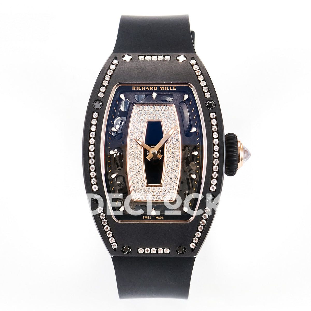 Richard Mille RM07-01 Black Ceramic Gem-Set Black Dial EF CRMA2 replica - front