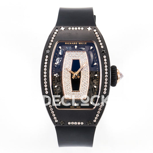 Richard Mille RM07-01 Black Ceramic Gem-Set Black Dial EF CRMA2 replica - front