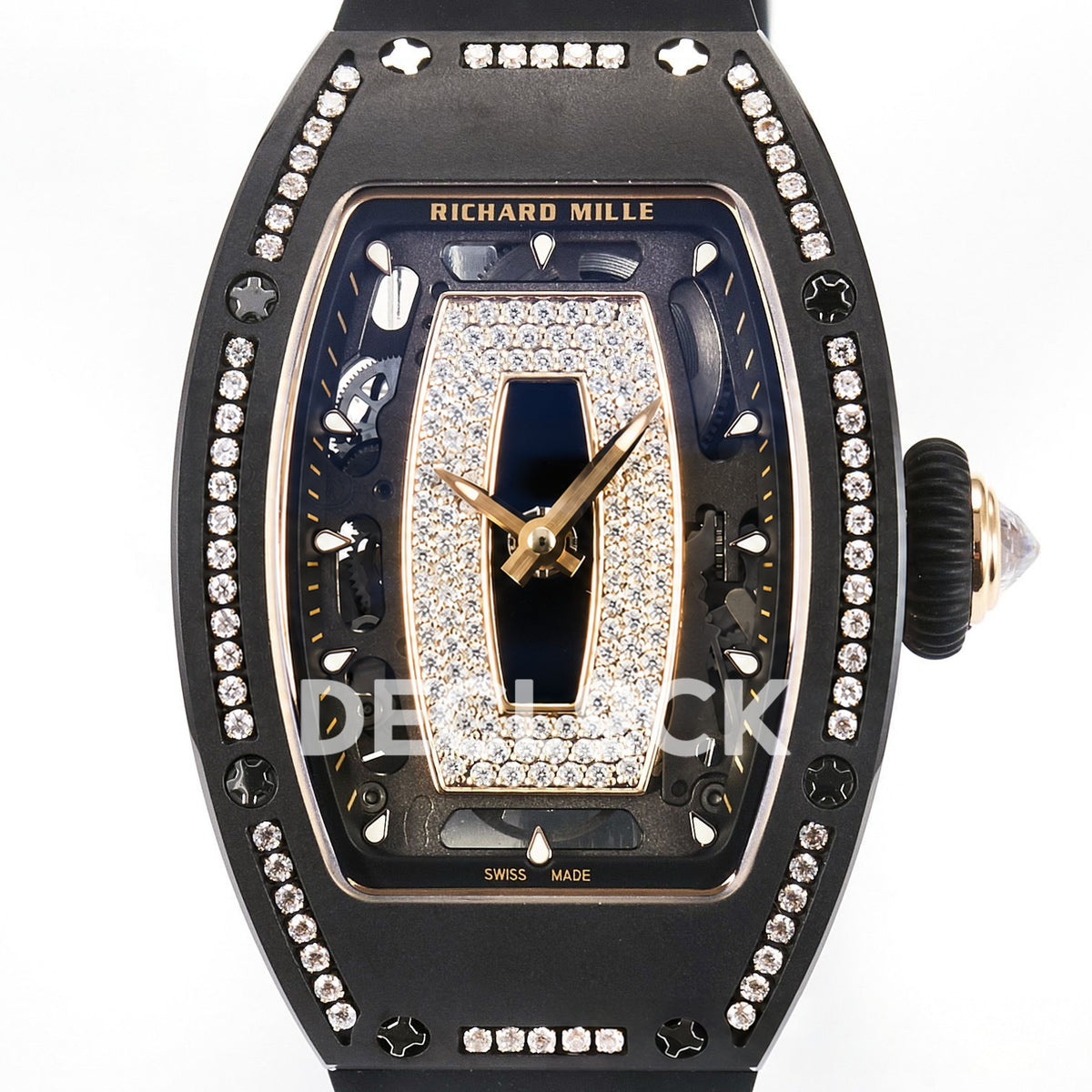 Richard Mille RM07-01 Black Ceramic Gem-Set Black Dial EF CRMA2 replica - dial front
