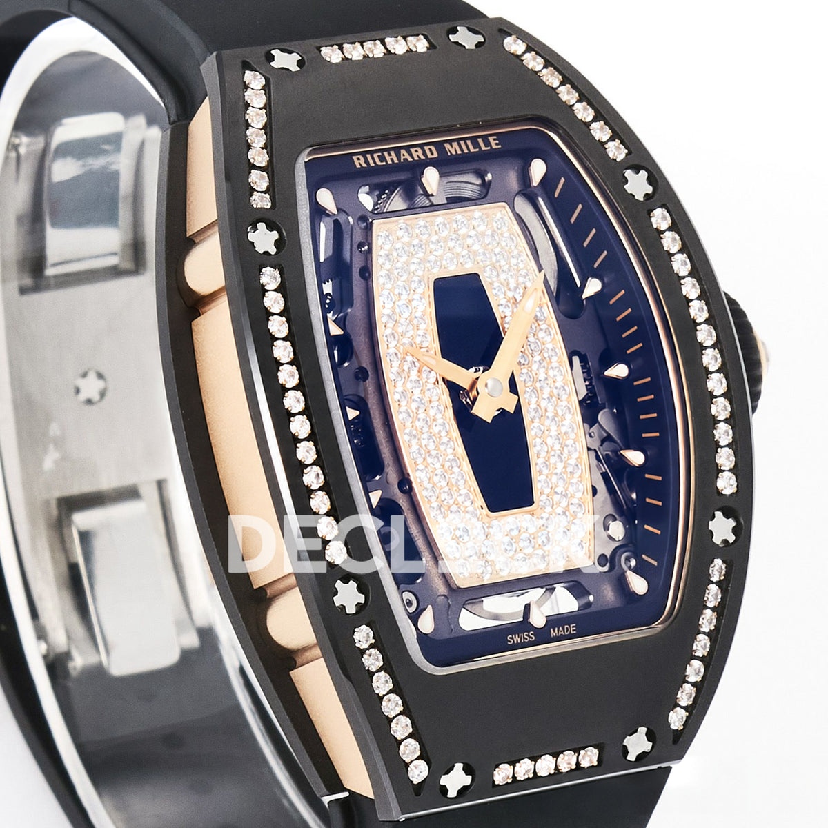 Richard Mille RM07-01 Black Ceramic Gem-Set Black Dial EF CRMA2 replica - front angle left