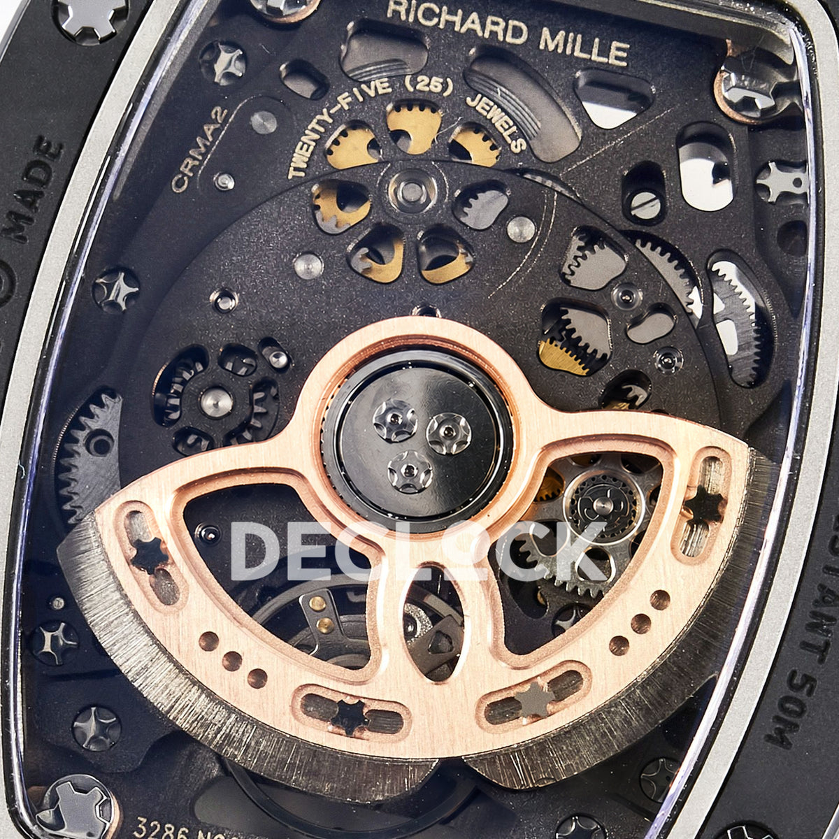 Richard Mille RM07-01 Black Ceramic Gem-Set Black Dial EF CRMA2 replica - movement rotor detail
