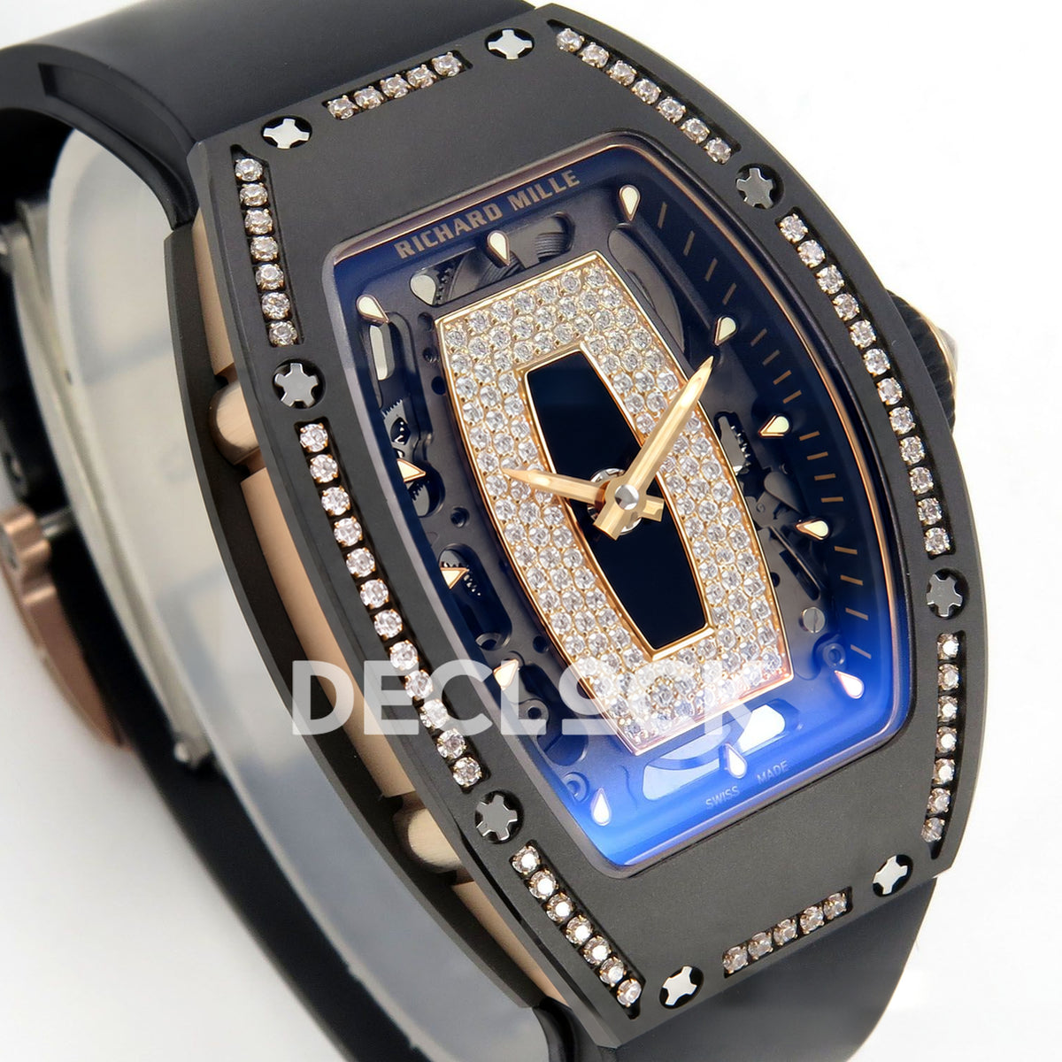 Richard Mille RM07-01 Black Ceramic Gem-Set Black Dial ZF CRMA2 replica - front three quarter