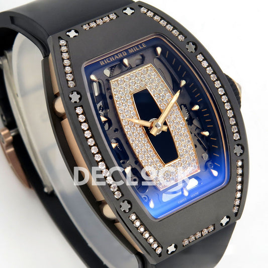 Richard Mille RM07-01 Black Ceramic Gem-Set Black Dial ZF CRMA2 replica - front three quarter