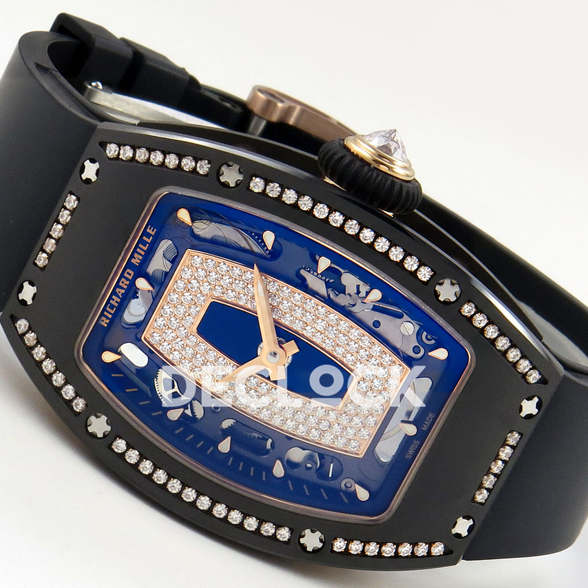 Richard Mille RM07-01 Black Ceramic Gem-Set Black Dial ZF CRMA2 replica - dial angle left
