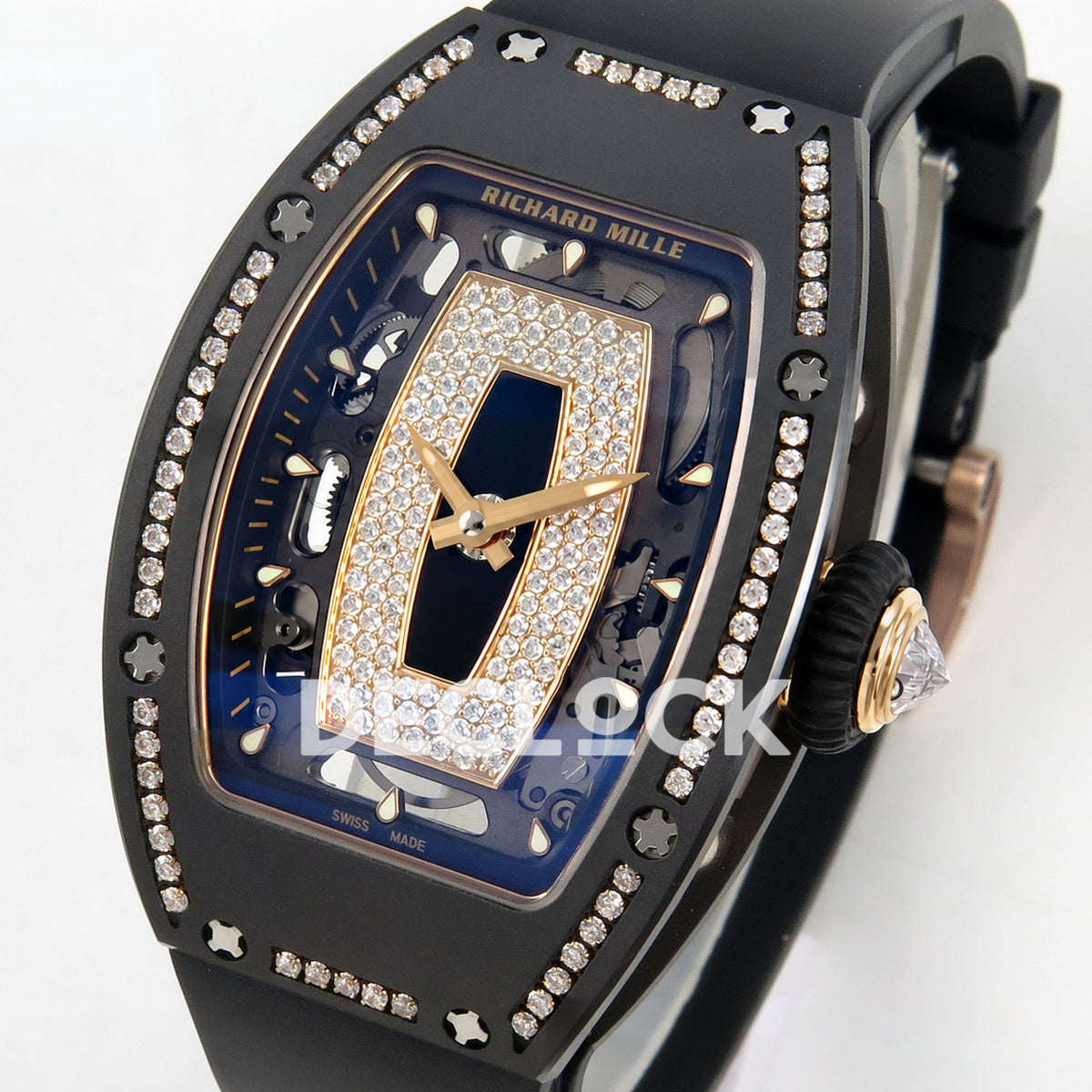 Richard Mille RM07-01 Black Ceramic Gem-Set Black Dial ZF CRMA2 replica - dial angle right