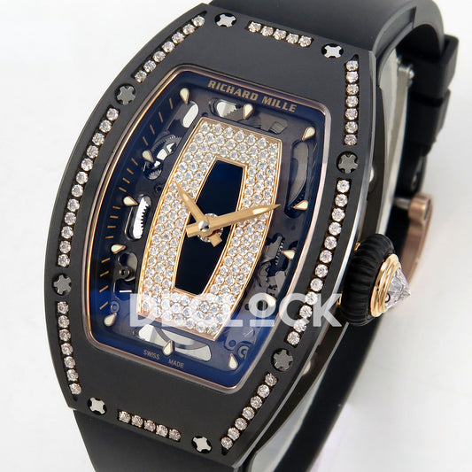 Richard Mille RM07-01 Black Ceramic Gem-Set Black Dial ZF CRMA2 replica - dial angle right