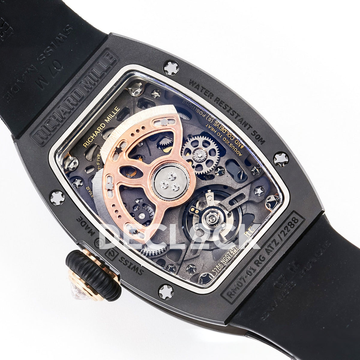 Richard Mille RM07-01 Black Ceramic Gem-Set Red Dial EF CRMA2 replica - movement caseback