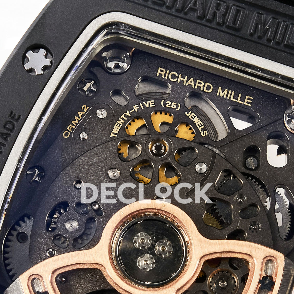 Richard Mille RM07-01 Black Ceramic Gem-Set Red Dial EF CRMA2 replica - movement inscriptions