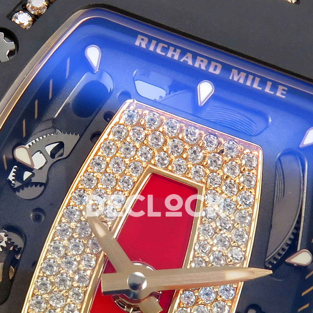 Richard Mille RM07-01 Black Ceramic Gem-Set Red Dial ZF CRMA2 replica - dial upper detail