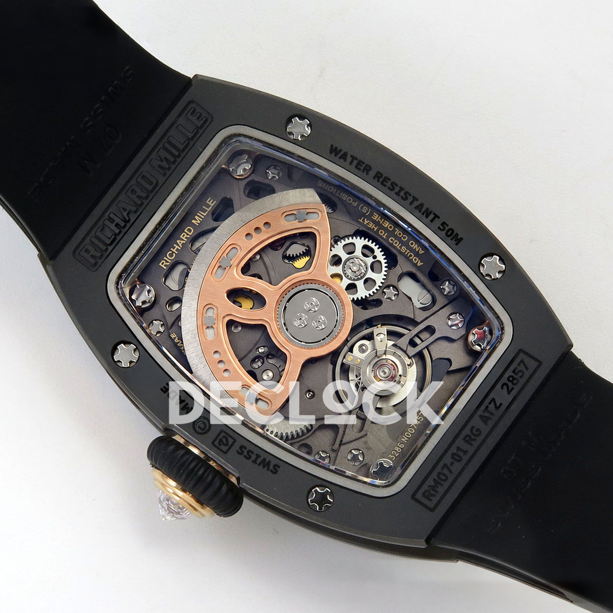 Richard Mille RM07-01 Black Ceramic Gem-Set Red Dial ZF CRMA2 replica - movement caseback