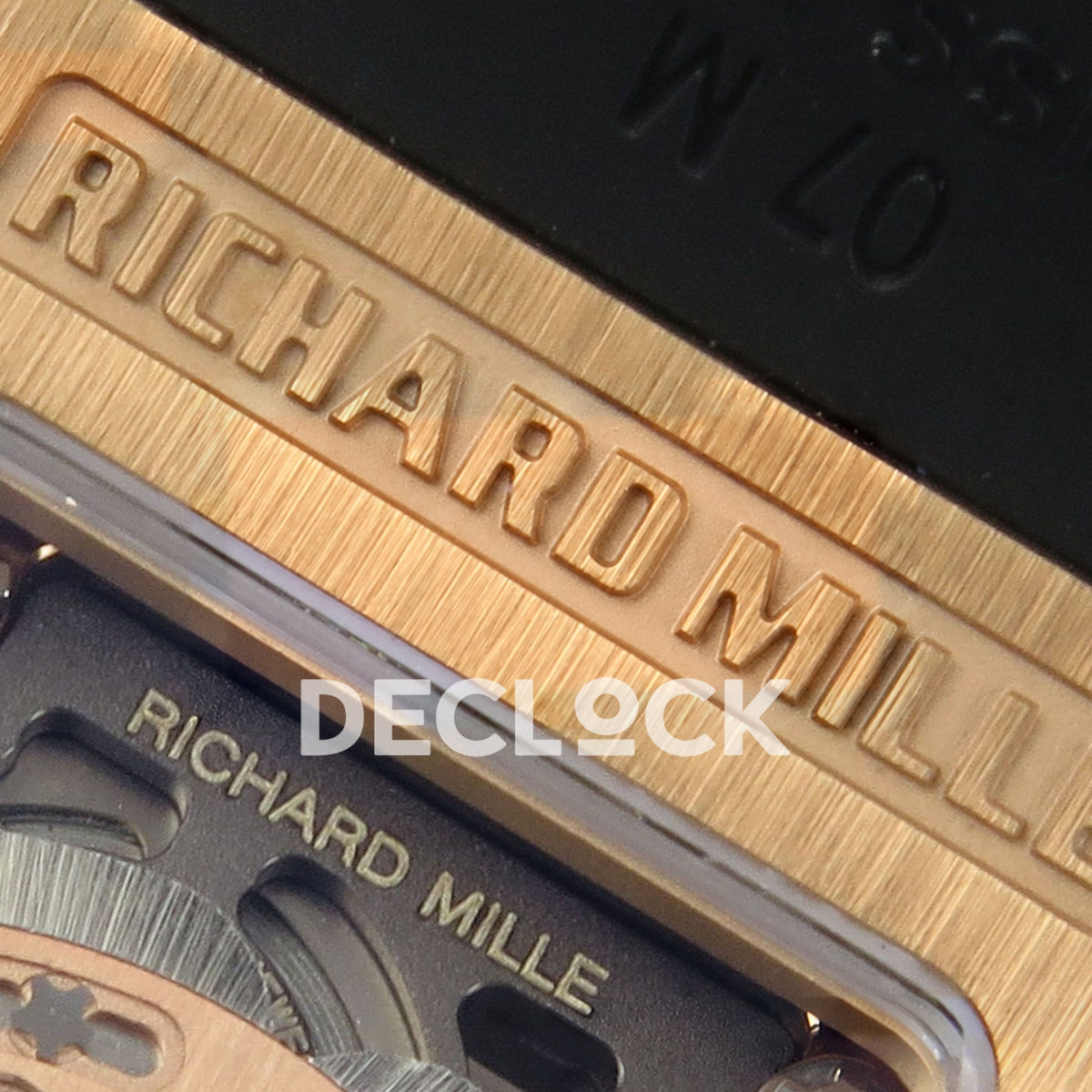 Richard Mille RM07-01 Full Pave Rose Gold Tone Black Dial Black Rubber ZF CRMA2 replica - caseback brand engraving
