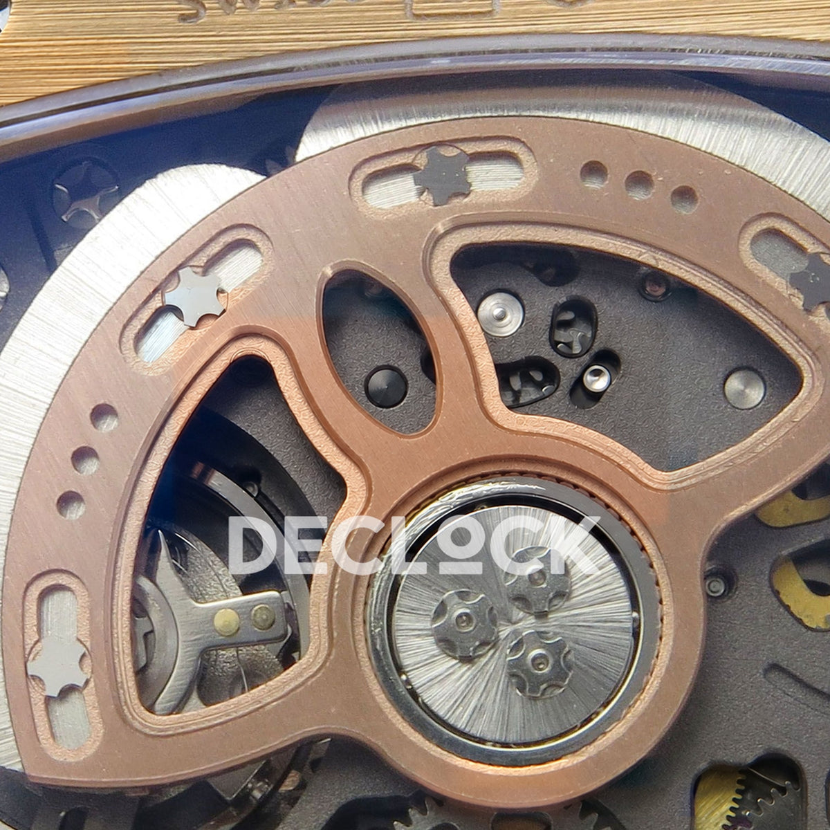Richard Mille RM07-01 Full Pave Rose Gold Tone Red Dial White Rubber ZF CRMA2 replica - movement rotor detail