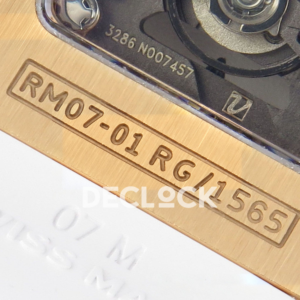 Richard Mille RM07-01 Full Pave Rose Gold Tone Red Dial White Rubber ZF CRMA2 replica - reference serial engraving