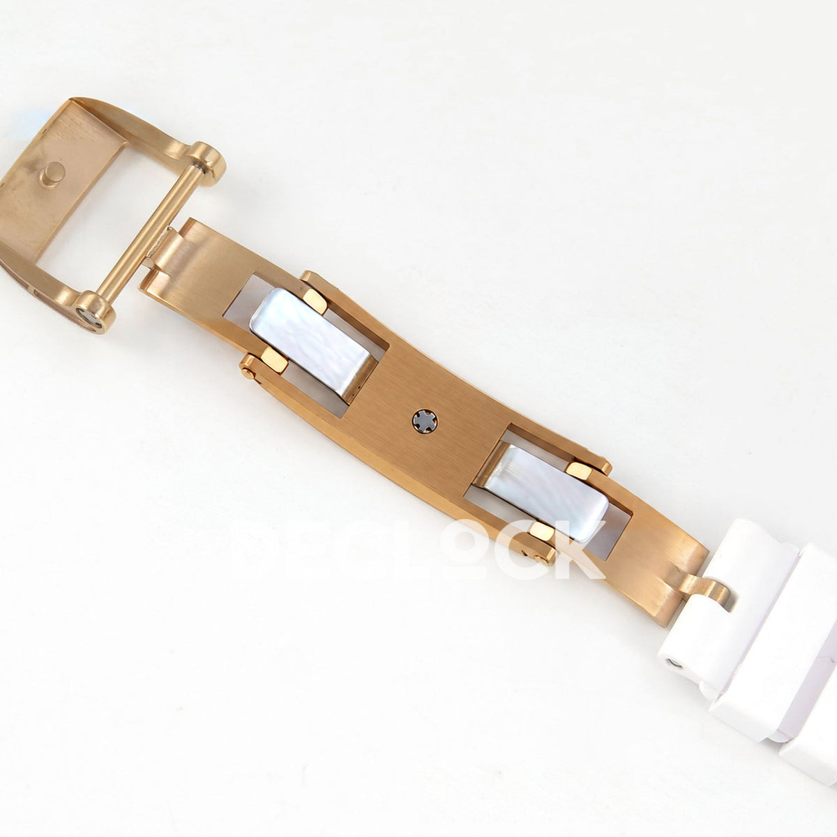 Richard Mille RM07-01 Full Pave Rose Gold Tone Red Dial White Rubber ZF CRMA2 replica - open clasp reverse