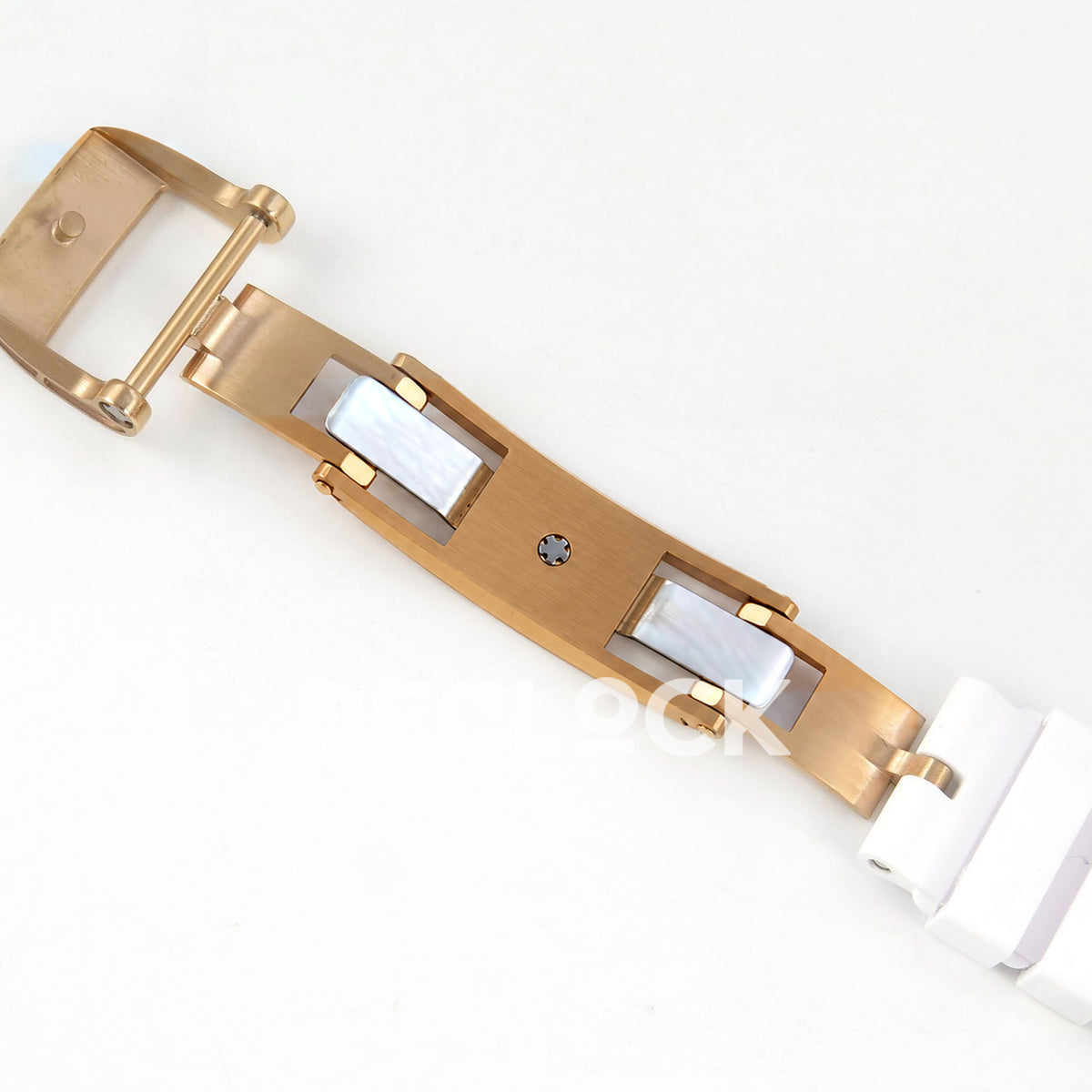 Richard Mille RM07-01 Full Pave Rose Gold Tone White MOP Dial White Rubber ZF CRMA2 replica - open clasp reverse
