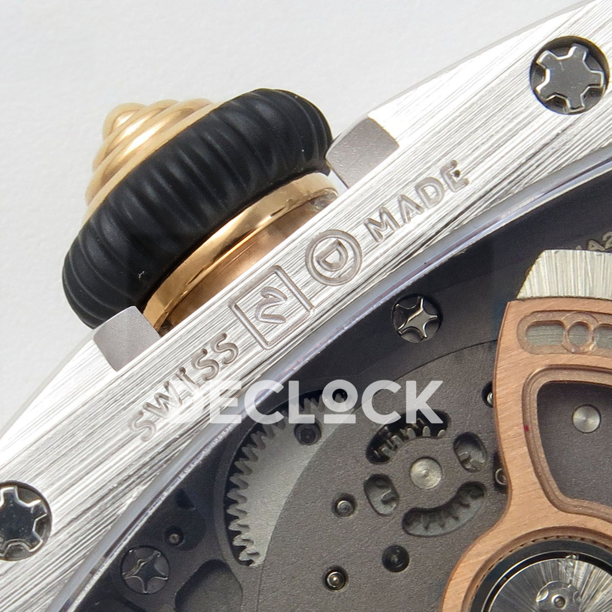 Richard Mille RM07-01 Full Pave Steel Black Dial Black Rubber ZF CRMA2 replica - caseback swiss made