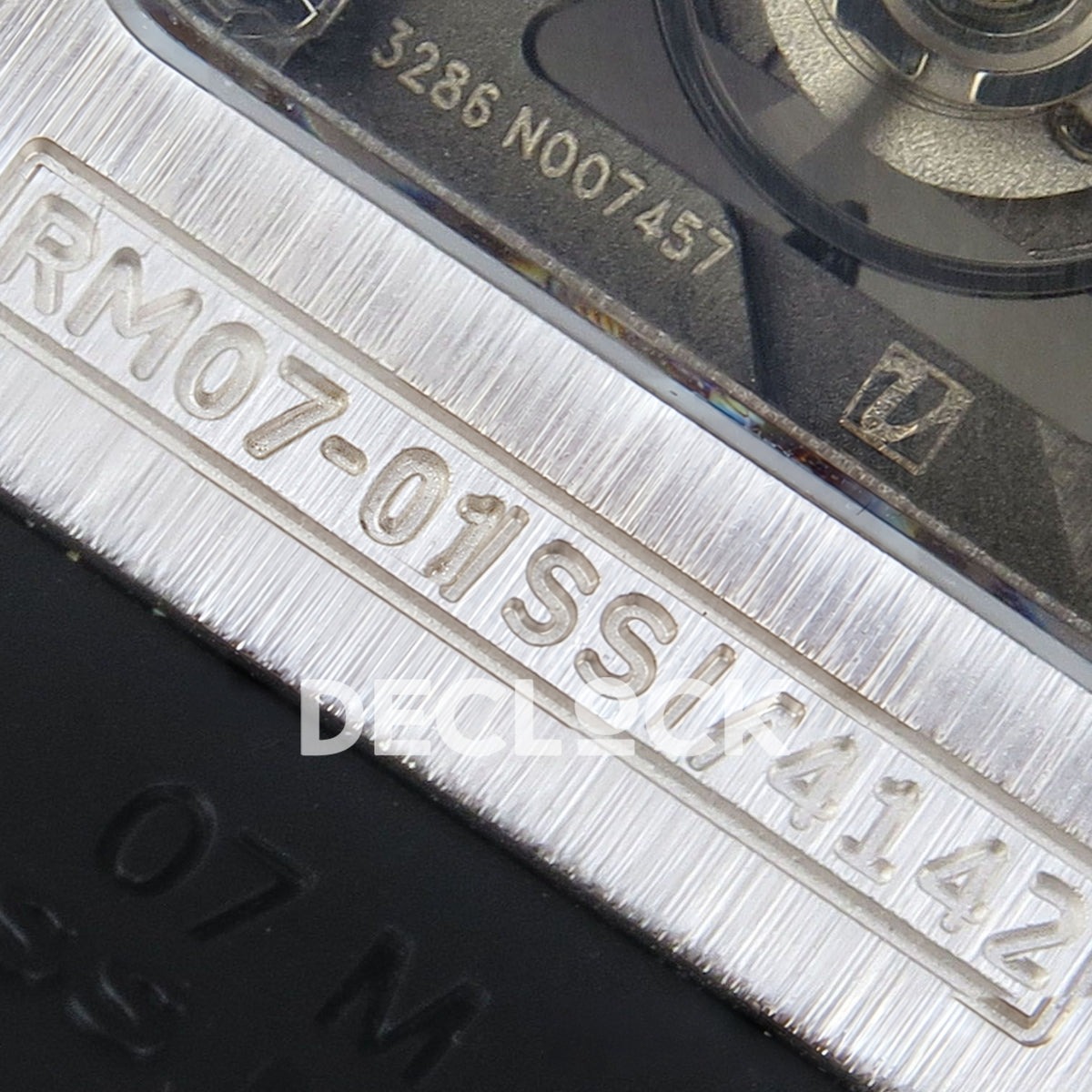 Richard Mille RM07-01 Full Pave Steel Black Dial Black Rubber ZF CRMA2 replica - reference serial engraving