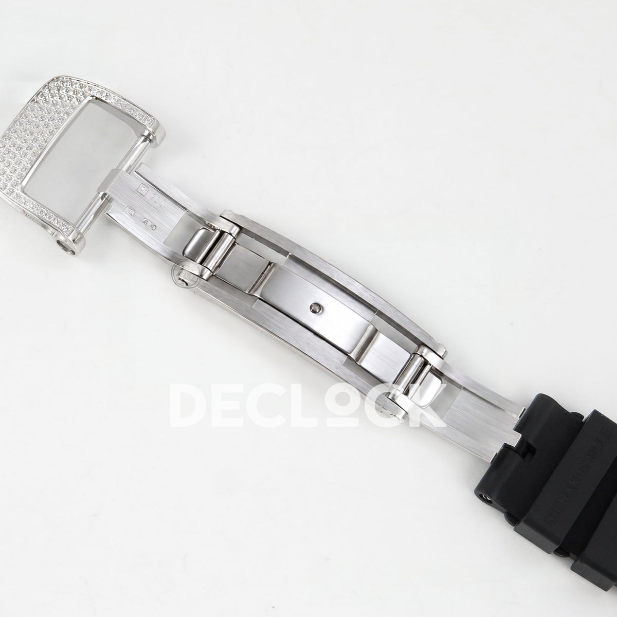 Richard Mille RM07-01 Full Pave Steel Black Dial Black Rubber ZF CRMA2 replica - open clasp