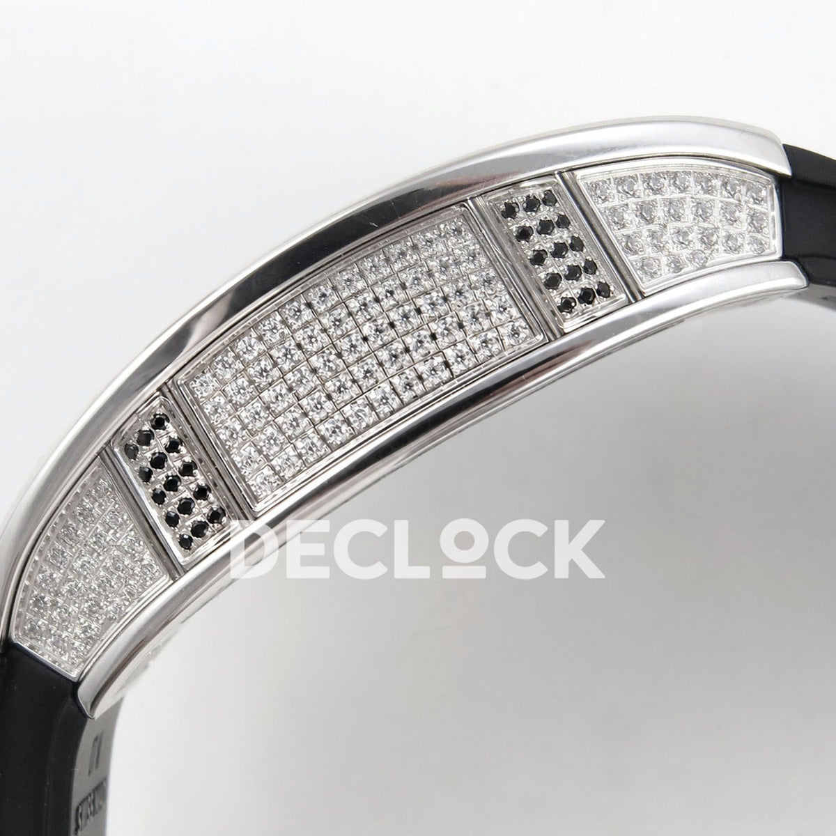 Richard Mille RM07-01 Full Pave Steel Red Dial Black Rubber ZF CRMA2 replica - case side