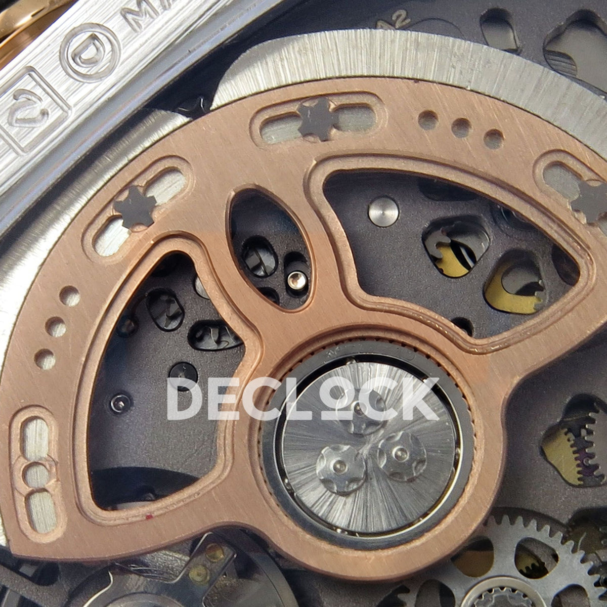 Richard Mille RM07-01 Full Pave Steel Red Dial Black Rubber ZF CRMA2 replica - movement rotor detail