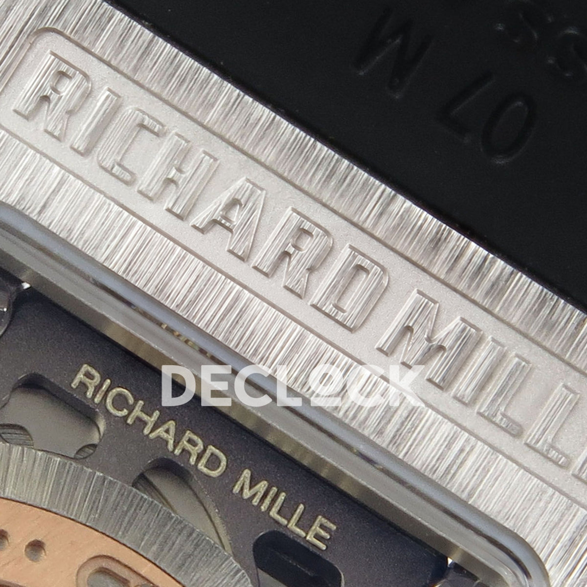 Richard Mille RM07-01 Full Pave Steel Red Dial Black Rubber ZF CRMA2 replica - caseback brand engraving