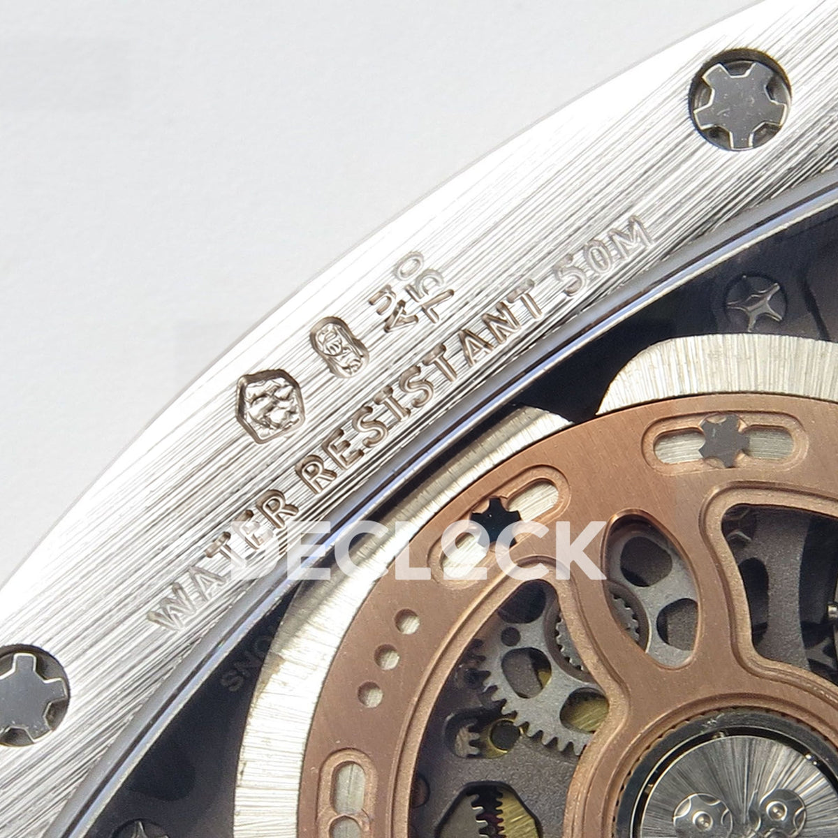 Richard Mille RM07-01 Full Pave Steel Red Dial Black Rubber ZF CRMA2 replica - caseback hallmarks water resistance