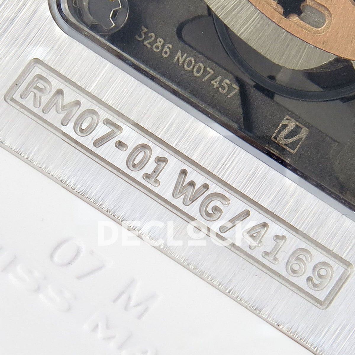 Richard Mille RM07-01 Full Pave Steel Red Dial White Rubber ZF CRMA2 replica - reference serial engraving