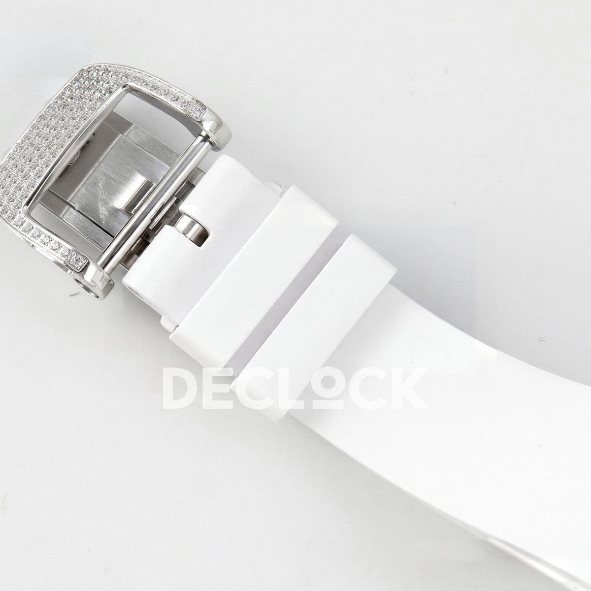 Richard Mille RM07-01 Full Pave Steel Red Dial White Rubber ZF CRMA2 replica - deployant clasp
