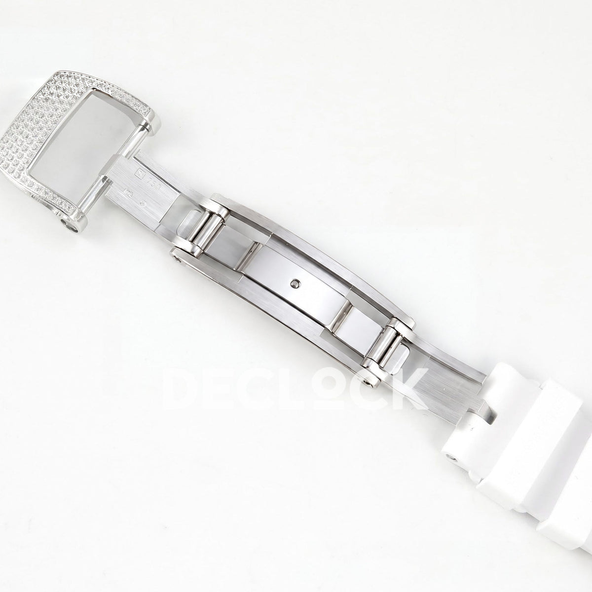 Richard Mille RM07-01 Full Pave Steel Red Dial White Rubber ZF CRMA2 replica - open clasp