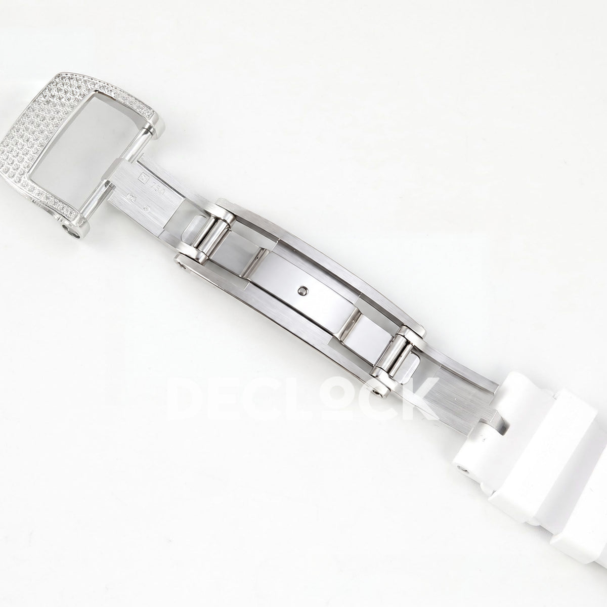 Richard Mille RM07-01 Full Pave Steel White MOP Dial White Rubber ZF CRMA2 replica - open clasp