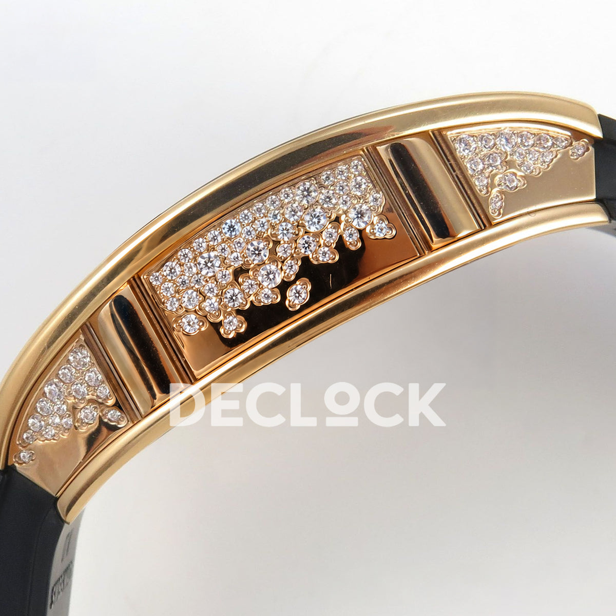 Richard Mille RM07-01 Snow Set Rose Gold Tone Black Dial Black Rubber ZF CRMA2 replica - case side
