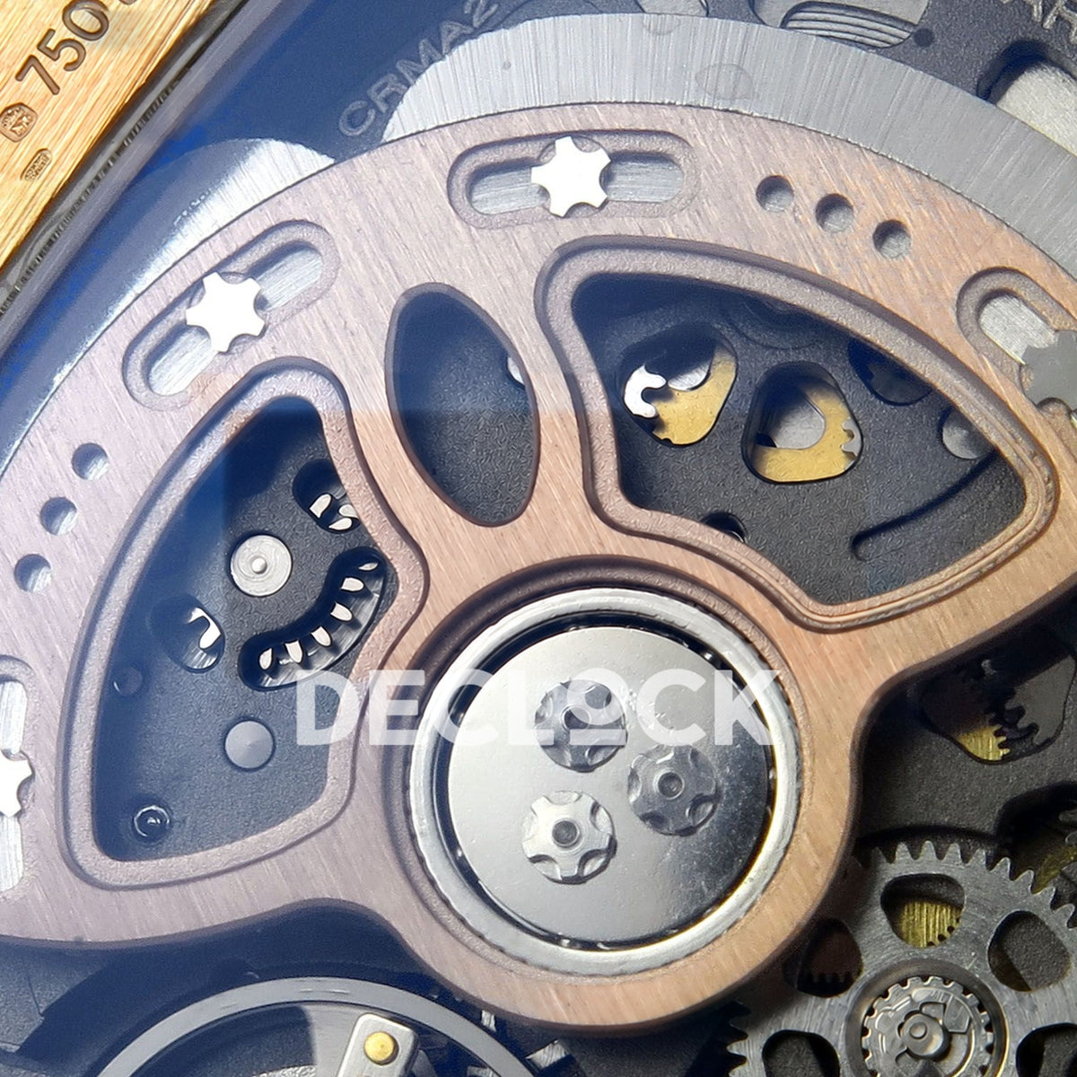 Richard Mille RM07-01 Snow Set Rose Gold Tone Black Dial Black Rubber ZF CRMA2 replica - movement rotor detail