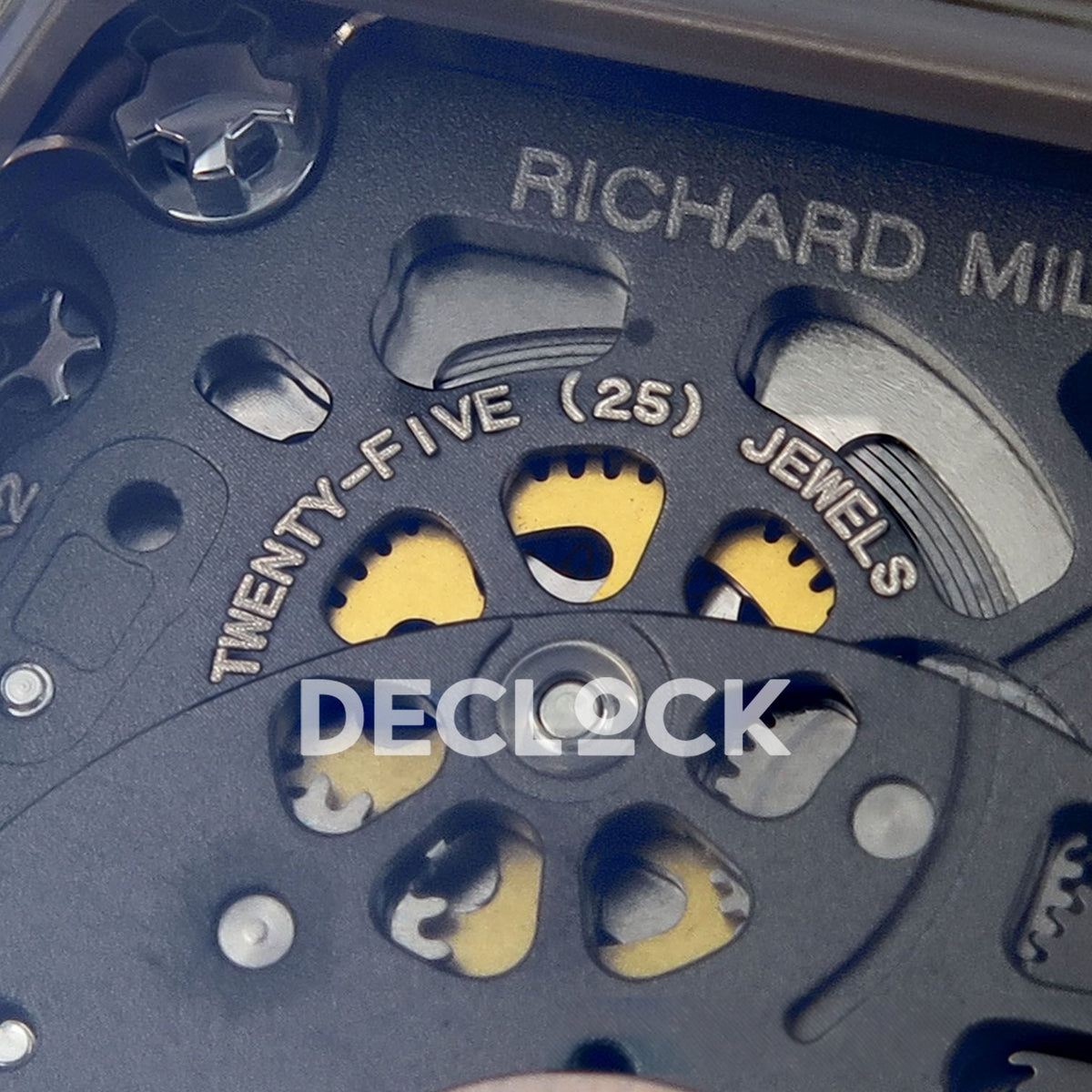 Richard Mille RM07-01 Snow Set Rose Gold Tone Black Dial Black Rubber ZF CRMA2 replica - movement inscriptions