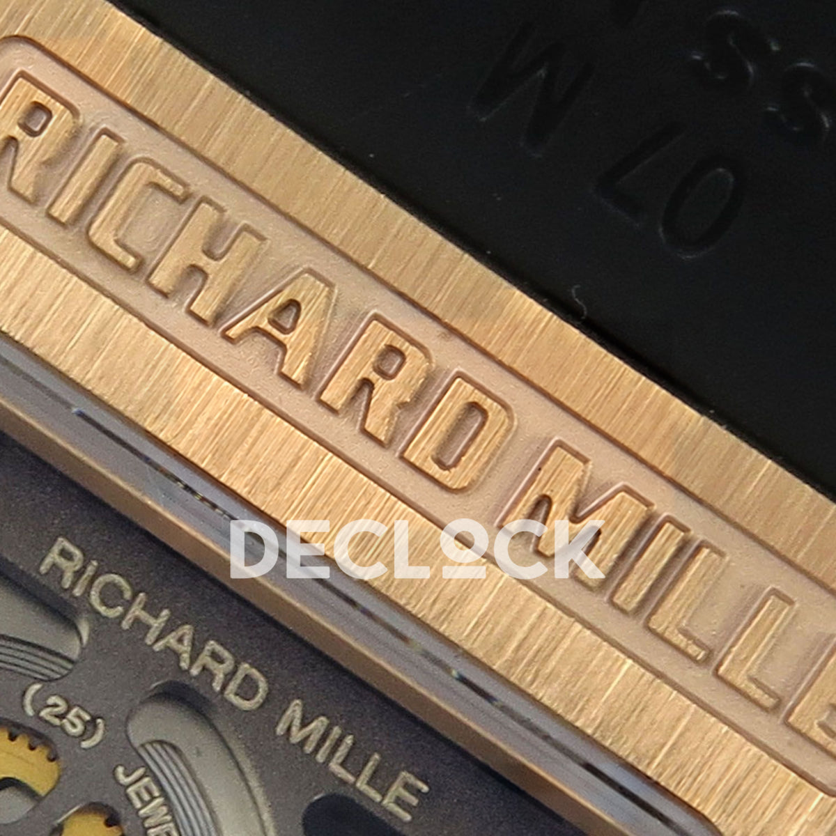 Richard Mille RM07-01 Snow Set Rose Gold Tone Black Dial Black Rubber ZF CRMA2 replica - caseback brand engraving